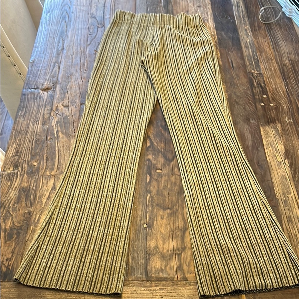 Rag and Bone Knit Flared Pants in Gold and Black (S) NWOT